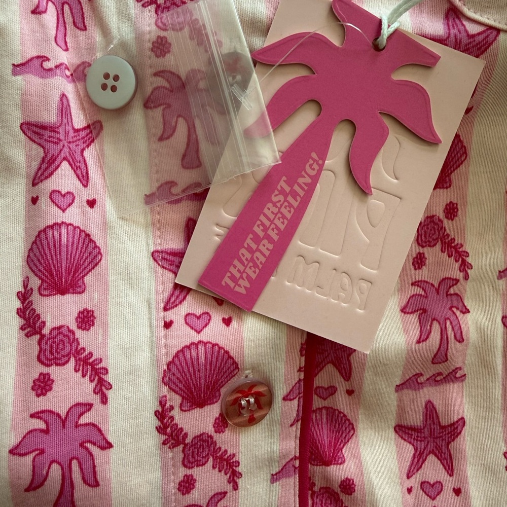Pink Palm Puff  Pajamas in Blush Bay - Picture 10 of 10
